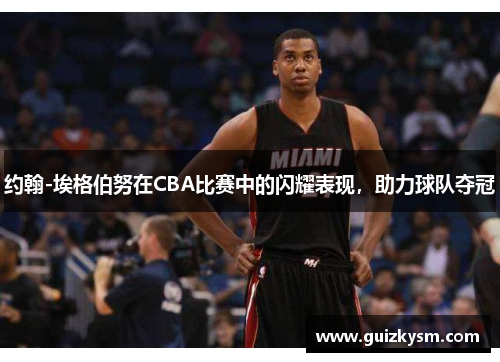 约翰-埃格伯努在CBA比赛中的闪耀表现，助力球队夺冠